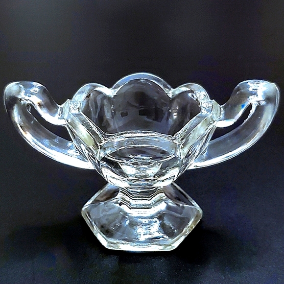 Early 1900’s Central Glass Works-(Krystol) Pedestal Dish Salt Dip/Cellar/Eyewash - Picture 16 of 16